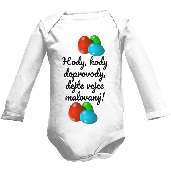 Dětské body Long  s potiskem Velikonoční body