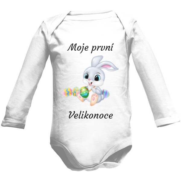Dětské body Long  s potiskem Velikonoční zajíček