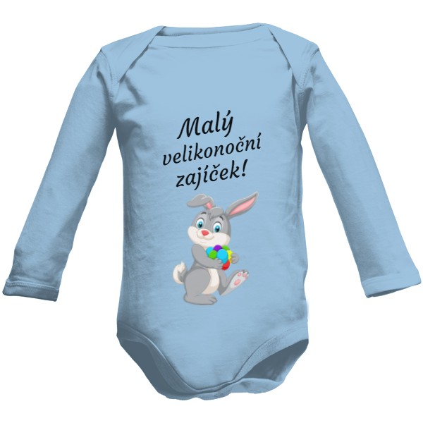 Dětské body Long  s potiskem Velikonoční zajíček