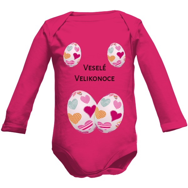 Dětské body Long  s potiskem Veselé Velikonoce