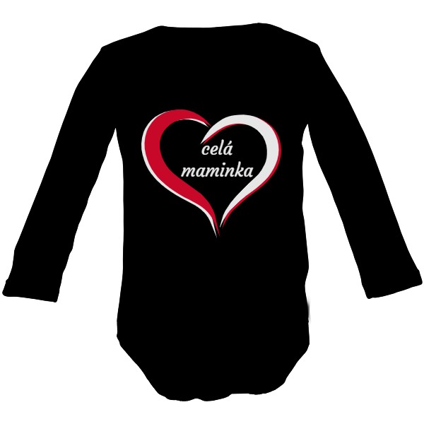 Dětské body Long  s potiskem Celá maminka
