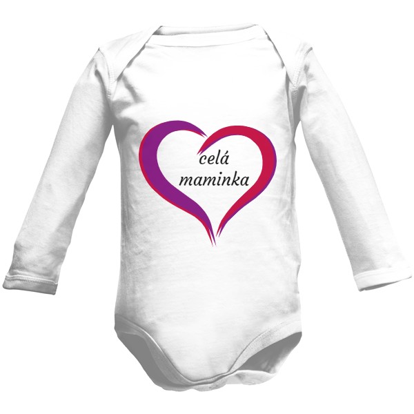 Dětské body Long  s potiskem Celá maminka