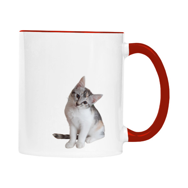 Hrnek malý barevný s potiskem Kotě