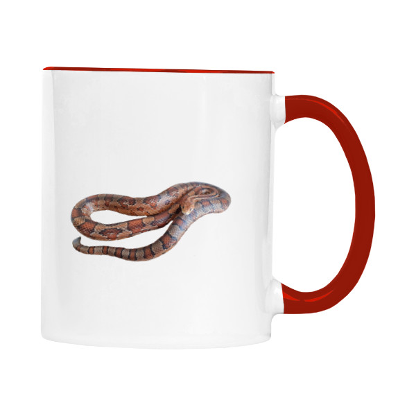 Hrnek malý barevný s potiskem Užovka červená