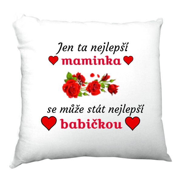 Polštář saténový s potiskem Nejlepší maminka