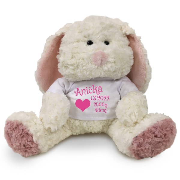 Králík s potiskem jméno miminka