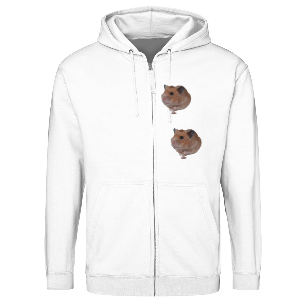 Mikina na zip unisex s potiskem Křeček