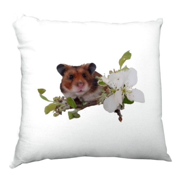 Polštář saténový s potiskem Křeček