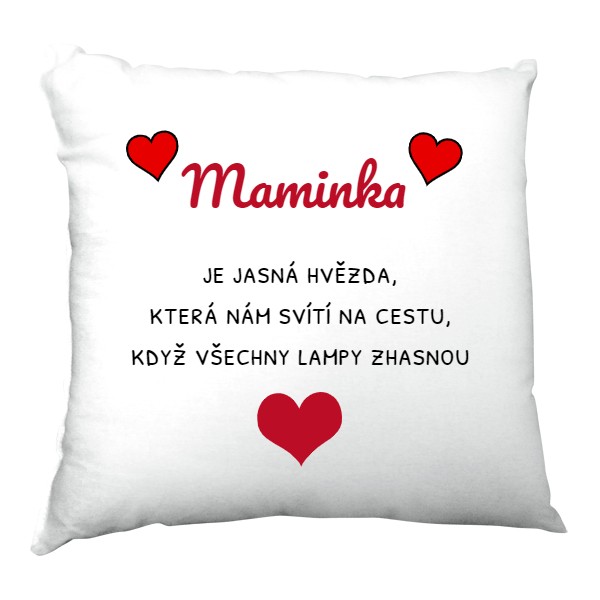 Polštář saténový s potiskem Maminka
