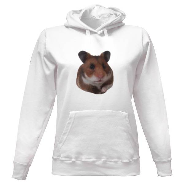 Dámská mikina s kapucí s potiskem Křeček syrský