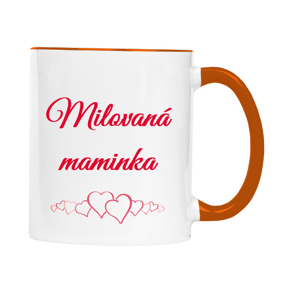 Hrnek malý barevný s potiskem Milovaná maminka
