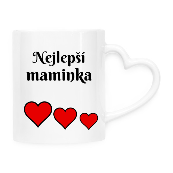 Hrnek srdce s potiskem Nejlepší maminka