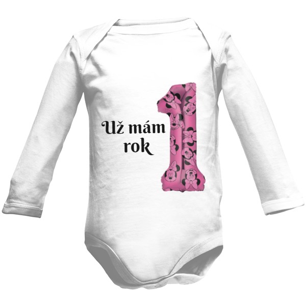 Dětské body Long  s potiskem První narozeniny