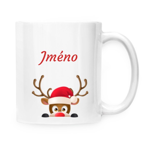 Hrnek malý bílý s potiskem Vánoční hrnek se jménem