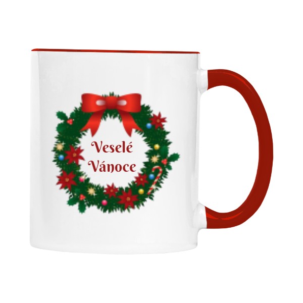 Hrnek malý barevný s potiskem Veselé Vánoce