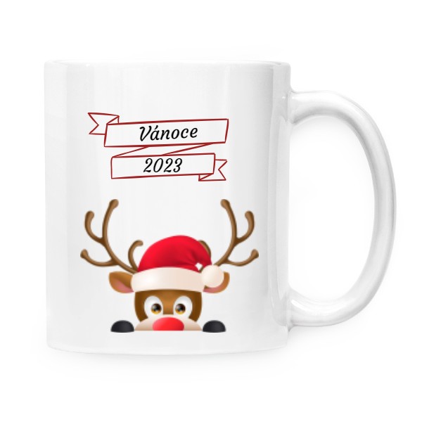 Hrnek malý bílý s potiskem Vánoce 2023