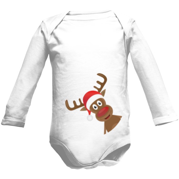 Dětské body Long  s potiskem Vánoční sob